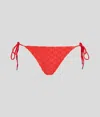 Karl Lagerfeld Kl Monogram String Bikini Bottoms In Orange