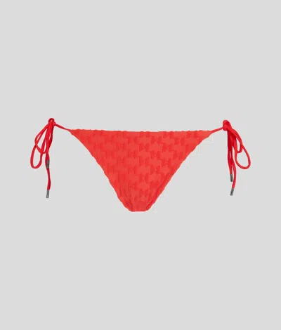 Karl Lagerfeld Kl Monogram String Bikini Bottoms In Orange