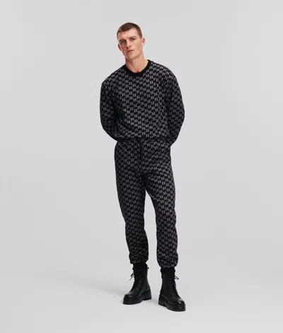 Karl Lagerfeld Kl Monogram Sweatpants In Black