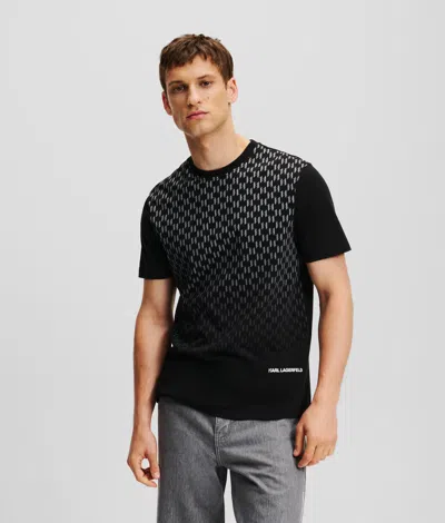 Karl Lagerfeld Kl Monogram T-shirt In Black