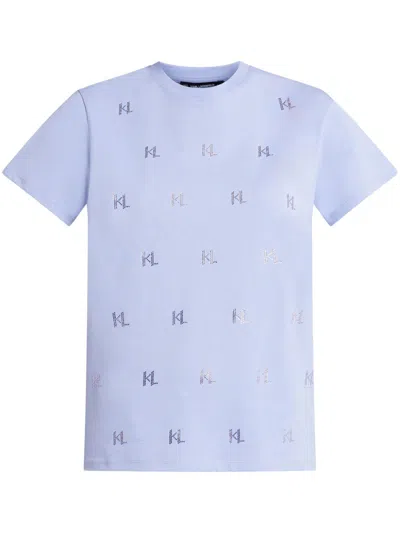 Karl Lagerfeld Kl Monogram T-shirt In Purple