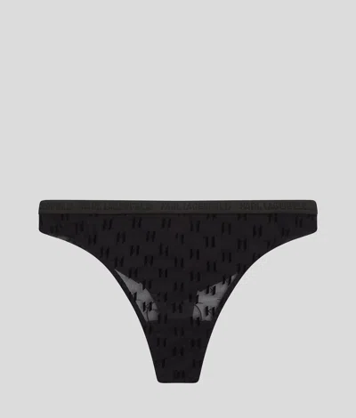 Karl Lagerfeld Kl Monogram Thong In Black