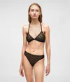 Karl Lagerfeld Kl Monogram Mesh Triangle Bra In Animal Print