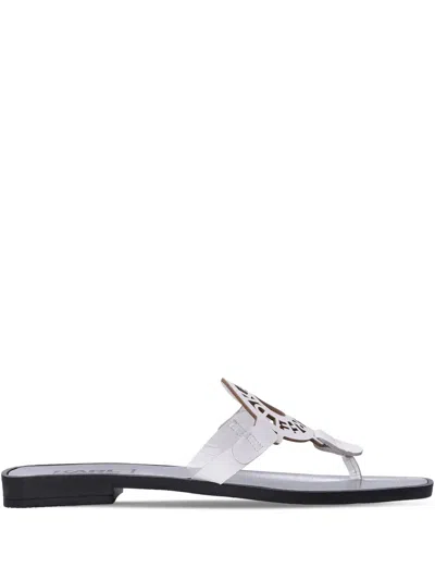 Karl Lagerfeld Kl Ring Flip Flops In White