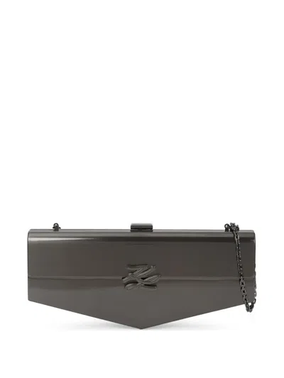 Karl Lagerfeld Kl Studio Autograph Clutch Bag In Gray
