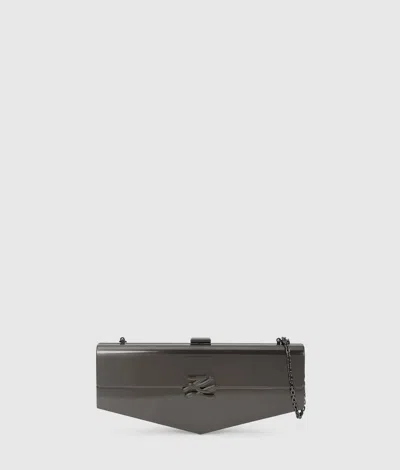 Karl Lagerfeld Kl Studio Autograph Clutch Bag In Silver