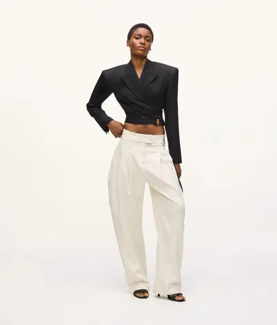 Karl Lagerfeld Kl Studio Barrel Leg Pants In White