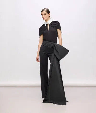 Karl Lagerfeld Kl Studio Bow Detail Pants In Black