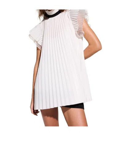 Karl Lagerfeld Kl Studio Pleated Blouse In White