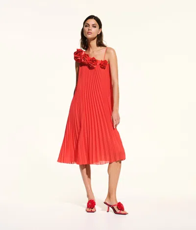 Karl Lagerfeld Kl Studio Pleated Dress In Red