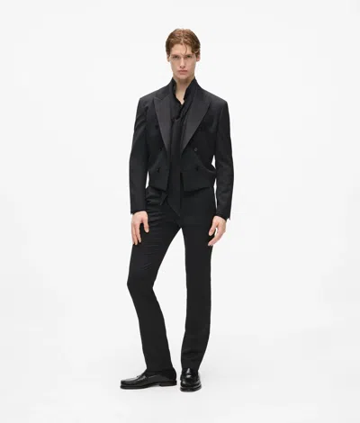 Karl Lagerfeld Kl Studio Regular-fit Wool Suit Pants In Black