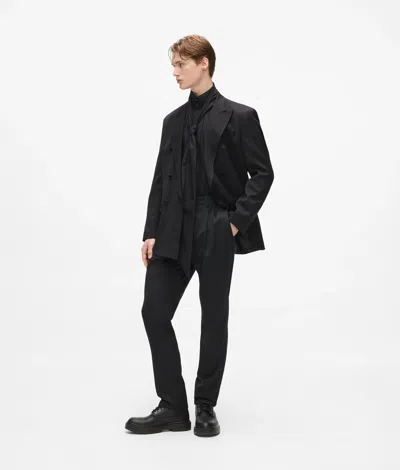 Karl Lagerfeld Kl Studio Regular-fit Wool Suit Pants In Black
