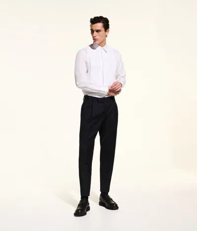 Karl Lagerfeld Kl Studio Satin Detail Pants In Black