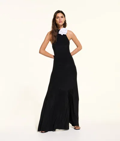 Karl Lagerfeld Kl Studio Silk Maxi Dress In Black