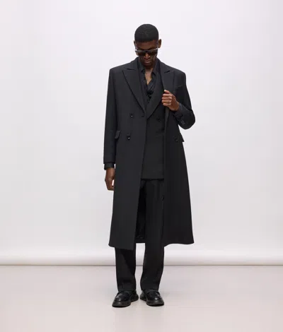 Karl Lagerfeld Kl Studio Wool Coat In Black