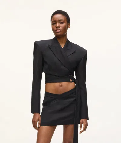 Karl Lagerfeld Kl Studio Wrap Blazer In Black