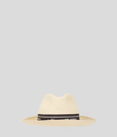 Karl Lagerfeld Kl X Borsalino Panama Hat In Neutral