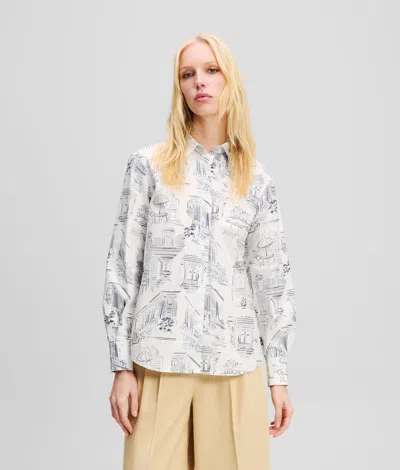 Karl Lagerfeld Kl X Jorge Parra All-over Print Shirt In Neutral
