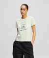 Karl Lagerfeld Kl X Jorge Parra Choupette Slim T-shirt In Green