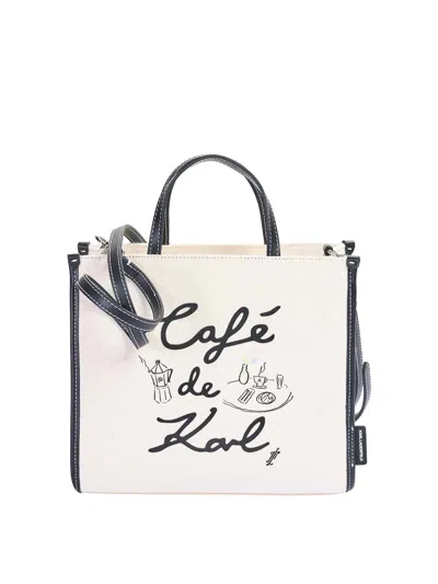 Karl Lagerfeld Kl X Jp Canvas Square Tote In Neutral