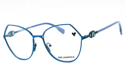 Karl Lagerfeld Kl343 Metal Oval Eyeglasses In Blue