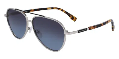 Karl Lagerfeld Kl344s 040 Men's Sunglasses Silver Size 59