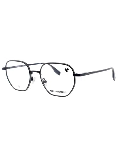 Karl Lagerfeld Kl351 Unisex Eyeglasses - Modern Metal Frames In Black