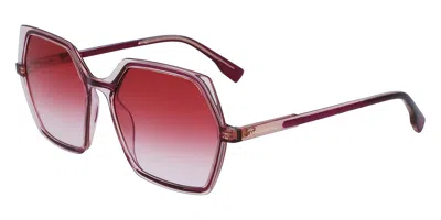 Karl Lagerfeld Kl6083s 626 Women's Sunglasses Red Size 56 In Transparent