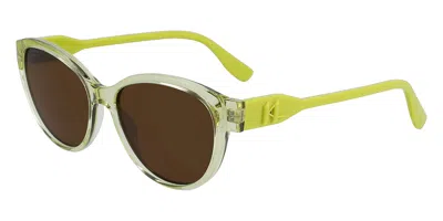 Karl Lagerfeld Kl6099s 703 Women's Sunglasses Yellow Size 54 In Green