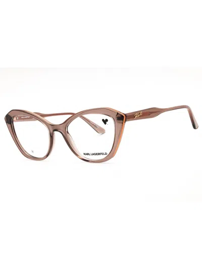 Karl Lagerfeld Kl6137 Eyeglasses In 200 - Brown/clear Demo Lens