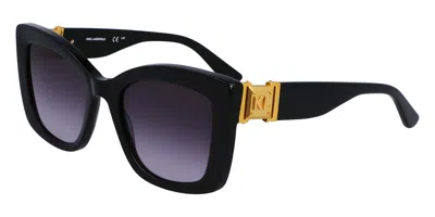 Karl Lagerfeld Kl6139s 001 Women's Sunglasses Black Size 53 In Pink