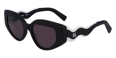 Karl Lagerfeld Kl6144s 002 Women's Sunglasses Black Size 50 In Green