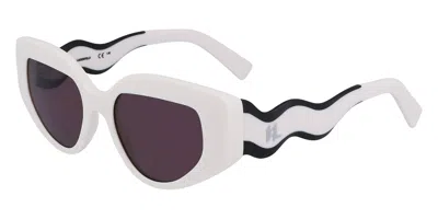 Karl Lagerfeld Kl6144s 101 Women's Sunglasses White Size 50 In Orange