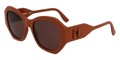 Karl Lagerfeld Kl6146s N 200 Women's Sunglasses Brown Size 54 In White