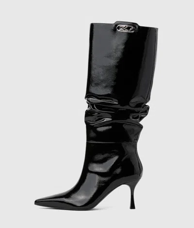 Karl Lagerfeld Klarice Slouch High Boots In Black