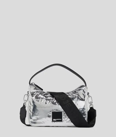 Karl Lagerfeld Klj Box Logo Metallic Mini Hobo Bag
