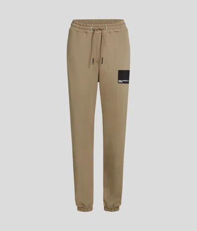Karl Lagerfeld Klj Box Logo Sweatpants In Brown