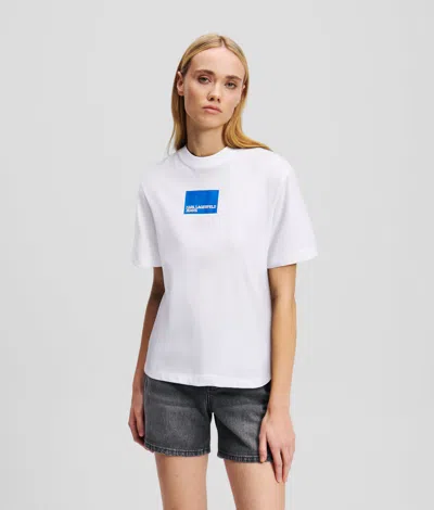 Karl Lagerfeld Klj Box Logo T-shirt In White