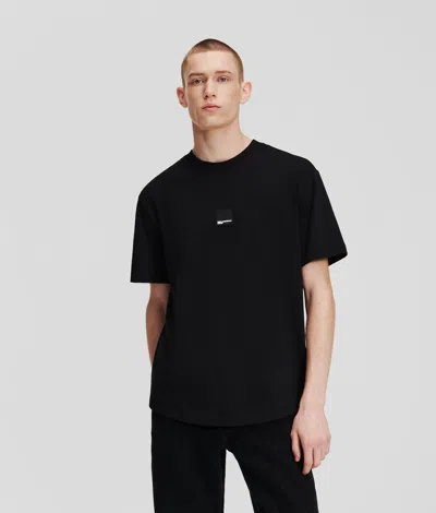 Karl Lagerfeld Klj Curved Hem T-shirt In Black