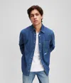 Karl Lagerfeld Klj Logo Denim Shirt In Blue