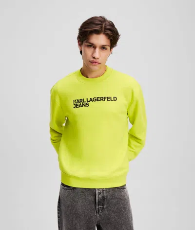 Karl Lagerfeld Klj Logo Sweatshirt In Yellow