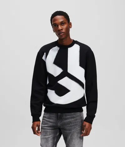 Karl Lagerfeld Klj Monogram Bleached Sweatshirt