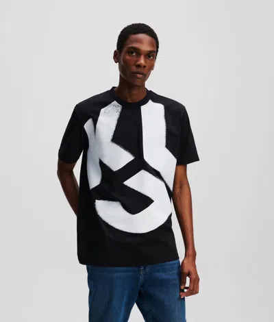 Karl Lagerfeld Klj Monogram Bleached T-shirt In Black