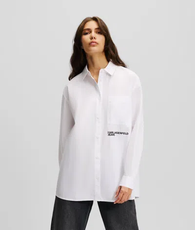 Karl Lagerfeld Klj Oversized Shirt In White