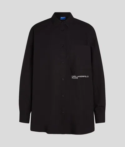 Karl Lagerfeld Klj Oversized Shirt In Black