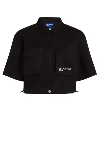 Karl Lagerfeld Klj Utility Blouse In Black