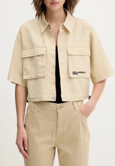 Karl Lagerfeld Klj Utility Blouse In Gold