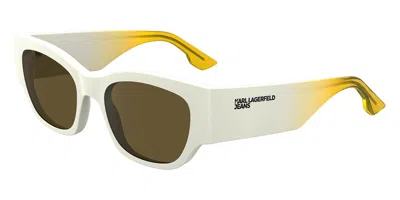 Karl Lagerfeld Klj6168s 105 Men's Sunglasses White Size 52 In Neutral