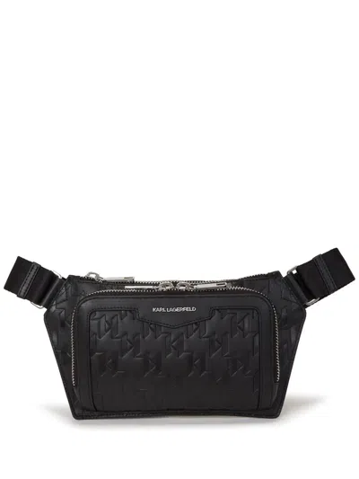 Karl Lagerfeld K/loom Leather Belt Bag In 999