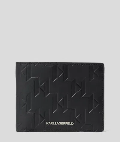 Karl Lagerfeld K/loom Leather Bi-fold Wallet In Black